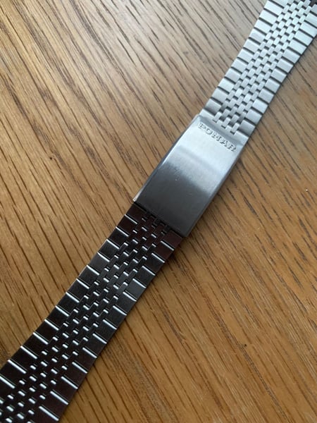 Image of Rare Vintage stainless steel gents watch strap,1960's. 18mm-(pp-04)