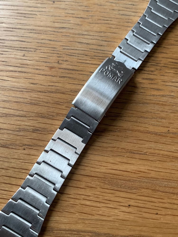 Image of Rare Vintage stainless steel gents watch strap,1960's. 20mm-(pp-03)