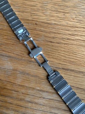 Image of omega slim gents 2/tone stainless steel/gold watch strap,constellation,de ville, 10mm/25mm,New