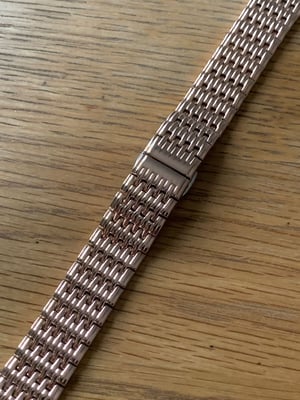 Image of Pink Rose Gold Plated Heavy Duty Rice Bead Watch Straps,14mm.16mm. 18mm.20mm