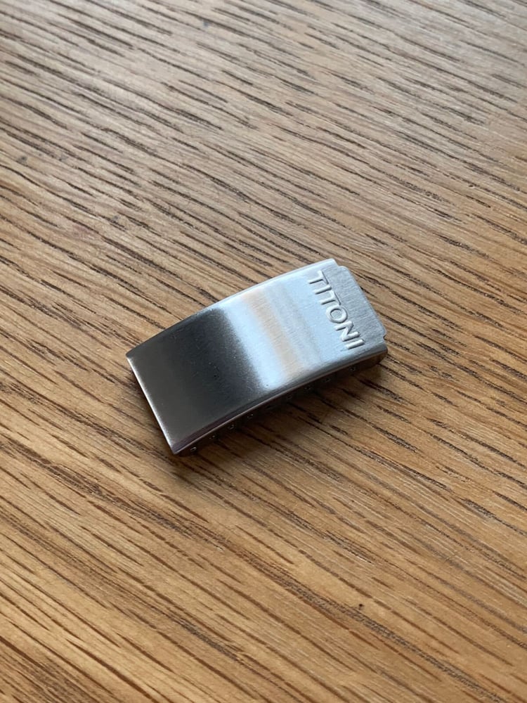 Image of Titoni Stainless Steel Clasp Buckle For Gents Mens Watch Strap.16mm,New.