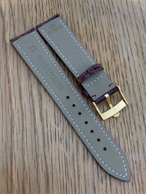 Image of Omega 20mm Genuine Leather Brown Band/Strap With Gold plated Omega Buckle