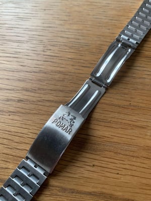 Image of Rare Vintage stainless steel gents watch strap,1960's. 19mm-(pp-02)