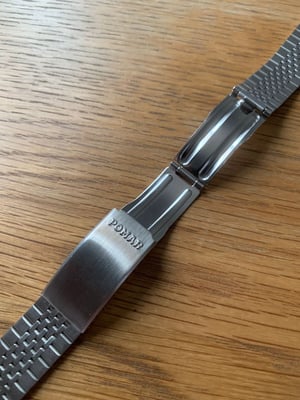 Image of Rare Vintage stainless steel gents watch strap,1960's. 18mm-(pp-04)