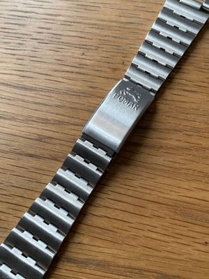 Image of Rare Vintage stainless steel gents watch strap,1960's. 19mm-(pp-01)