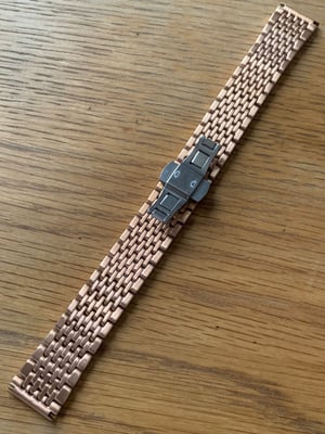Image of Pink Rose Gold Plated Heavy Duty Rice Bead Watch Straps,14mm.16mm. 18mm.20mm