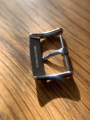 Image of omega stainless steel 18mm engraved strap buckle,NEW