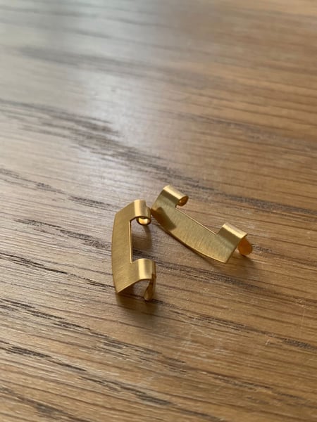 Image of Rare Pair of lugs,19mm,yellow gold colour,new.