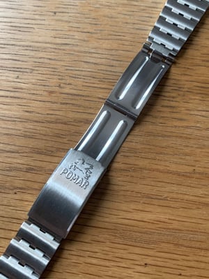 Image of Rare Vintage stainless steel gents watch strap,1960's. 19mm-(pp-01)