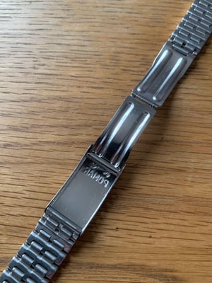 Image of Rare Vintage stainless steel gents watch strap,1960's. 19mm-(pp-02)