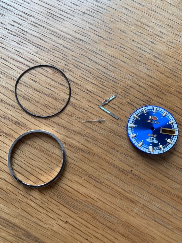 Image of ORIENT SK 21j 3 Star Mens N.O.S 2/tone BLUE Dial+ parts,New,