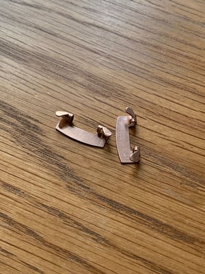 Image of Rare Pair of lugs,19mm,rose gold colour,new.