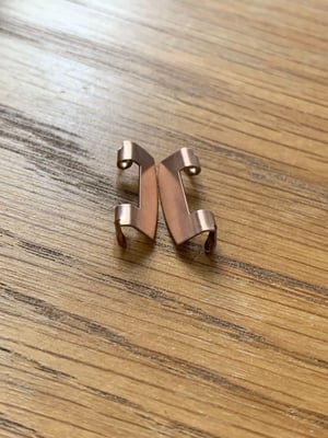 Image of Rare Pair of lugs,19mm,rose gold colour,new.