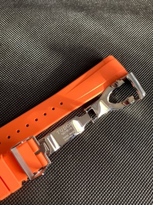 Image of Tudor NEW 22mm Orange Rubber Strap/Band STRAIGHT Ends Compatible/For Tudor Watch