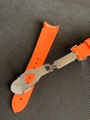 Image of Tudor NEW 22mm Orange Rubber Strap/Band STRAIGHT Ends Compatible/For Tudor Watch