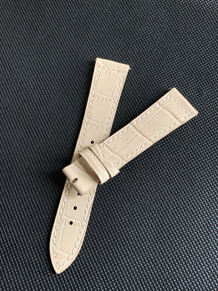 Image of Frank muller watch band 19mm/16 white colour leather strap without buckle
