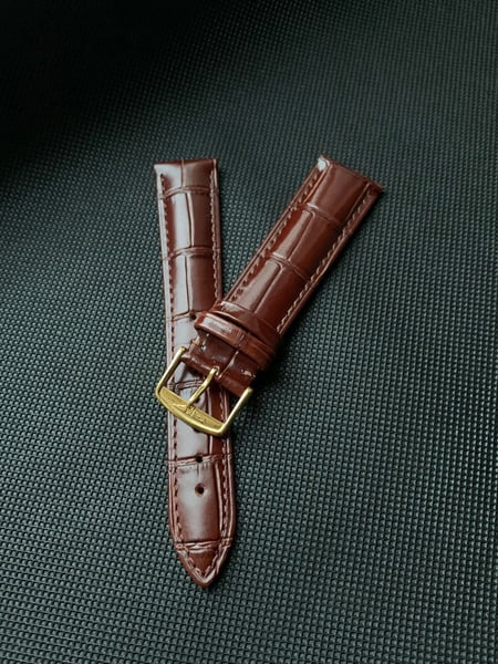 Image of New 20mm brown Gents Genuine Leather Watch Strap For Longines