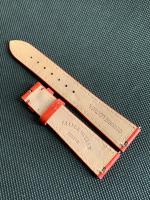 Image of Frank muller watch band 19mm/16 red colour leather strap without buckle