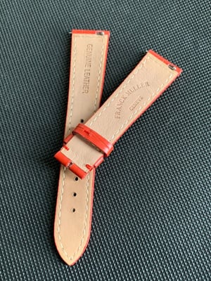 Image of Frank muller watch band 19mm/16 red colour leather strap without buckle