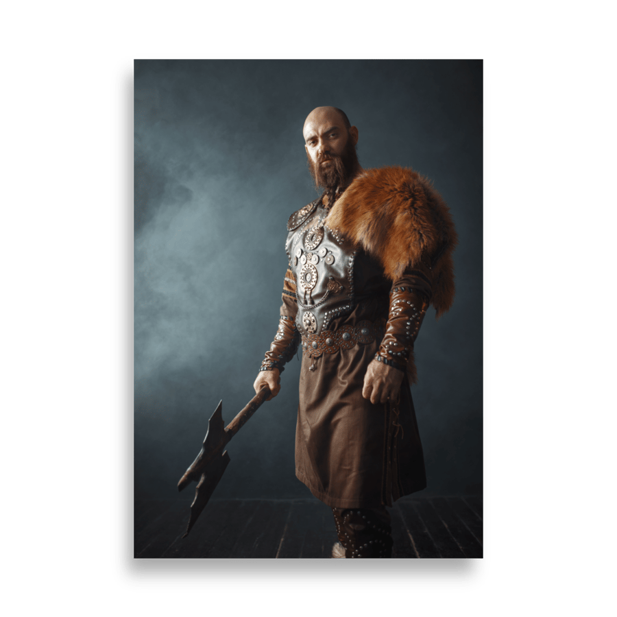 Image of Poster Viking Warrior with Axe - Sweyn Forkbeard 