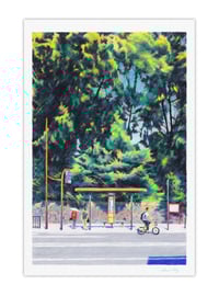 Image 1 of Kyōto-gosho bus stop (giclee Print, A4)