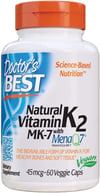 Doctor's Best Natural Vitamin K2 MK-7 with MenaQ7 White No Flavor, 60 Count