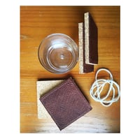 Image 2 of cork backed solid leather coasters