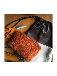 Image 3 of *shearling pouches with leather wristlet*