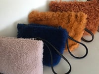 Image 2 of *shearling pouches with leather wristlet*