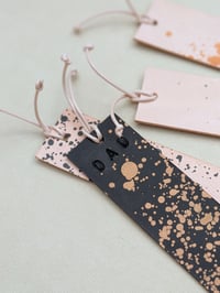 Image 4 of Personalised Splash Tan Leather Bookmark-Made To Order