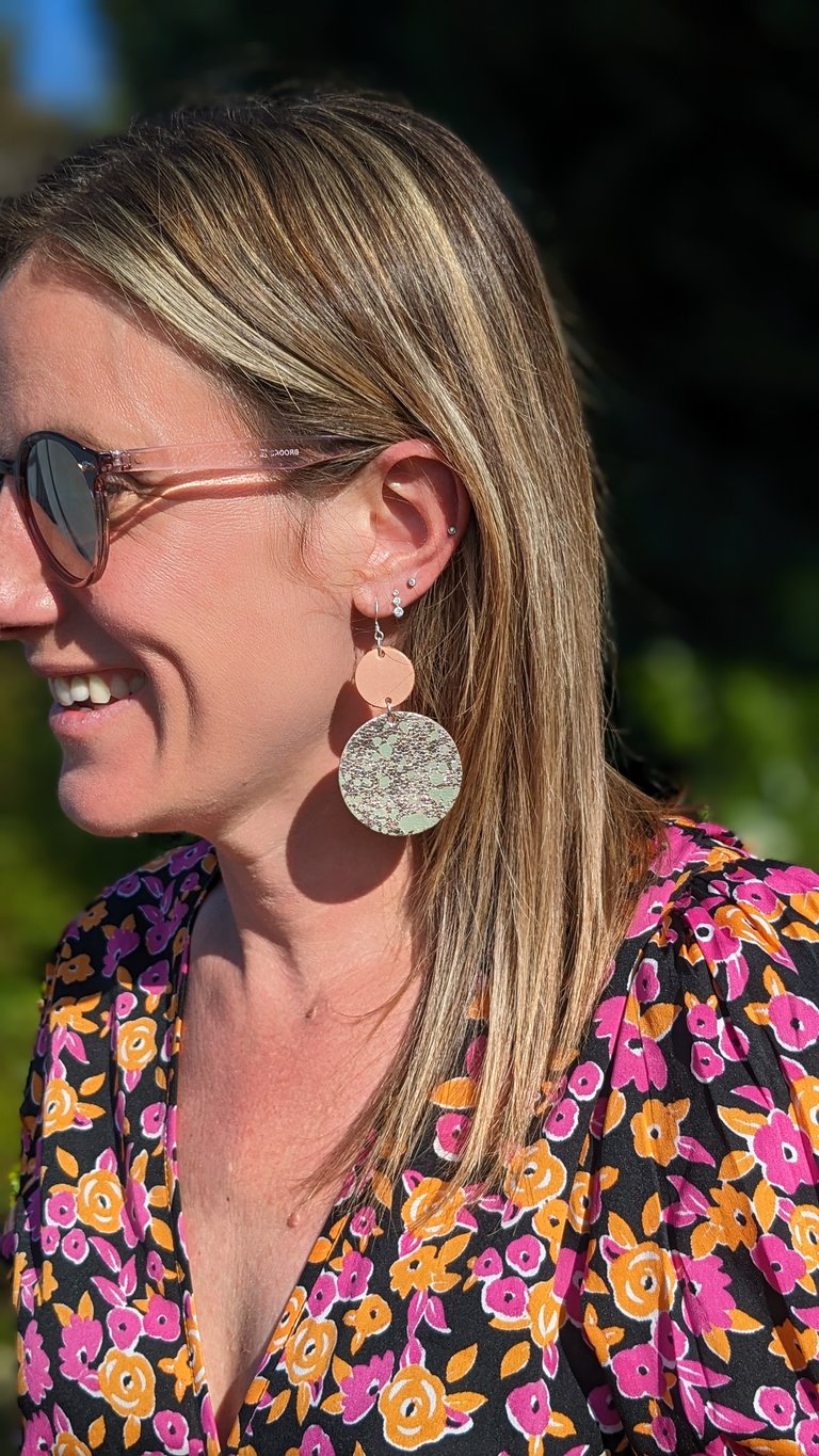 Luna Metallic Leather Earrings Image 3