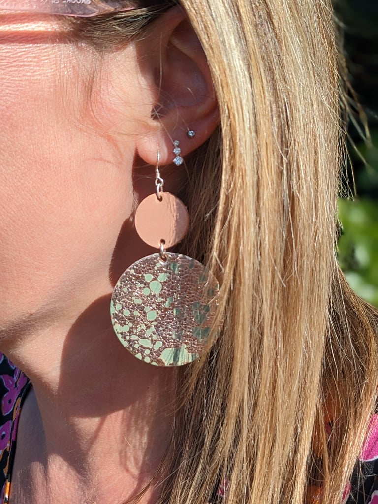 Luna Metallic Leather Earrings Image 5