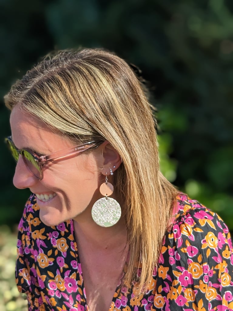 Luna Metallic Leather Earrings Image 2