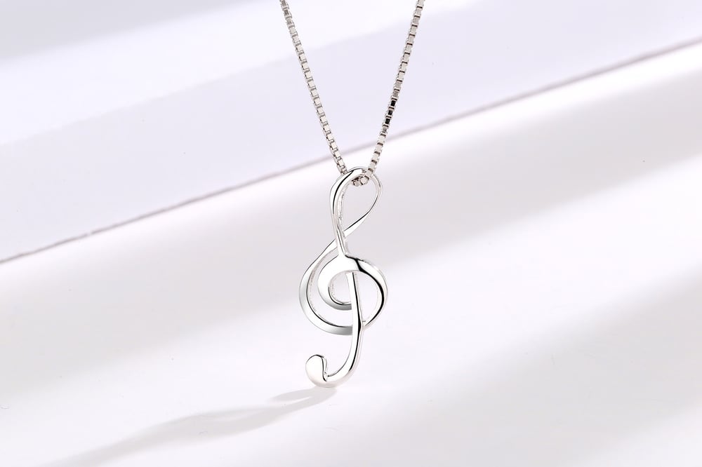 Silver Music Note Pendant (925 Silver)