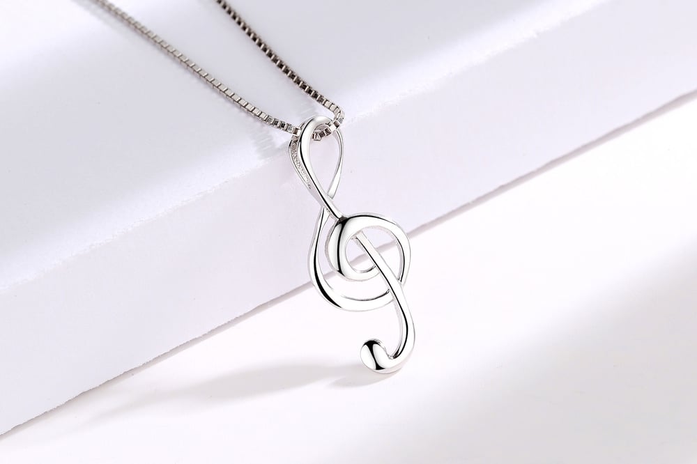Silver Music Note Pendant (925 Silver)