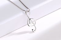Image 2 of Silver Music Note Pendant (925 Silver)