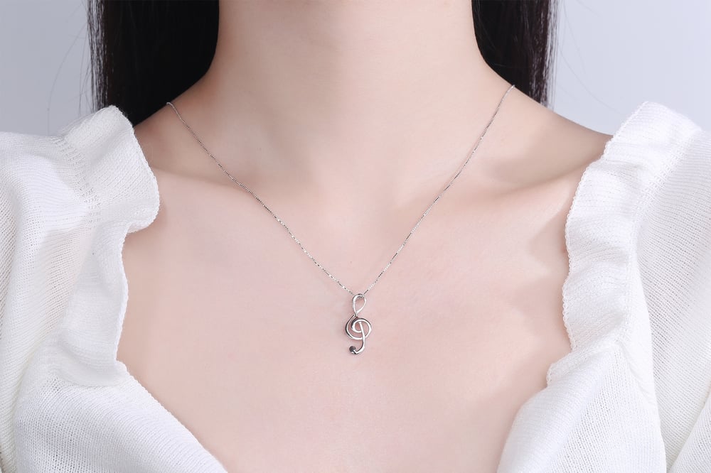 Silver Music Note Pendant (925 Silver)
