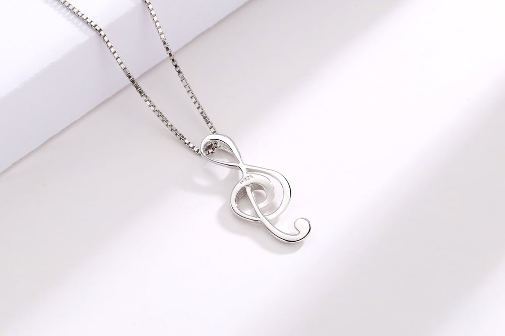 Silver Music Note Pendant (925 Silver)