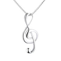 Image 1 of Silver Music Note Pendant (925 Silver)