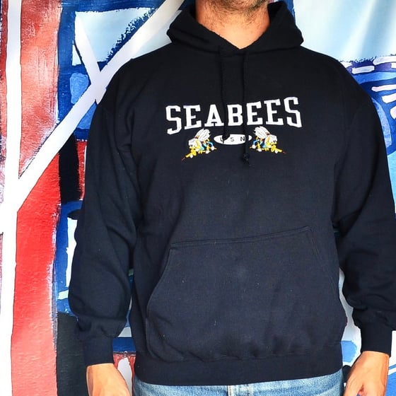 Image of Vintage 1990's United States Navy "Seabees" Embroidered Sweatshirt Sz.L