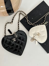 Image 1 of CC Patent Leather Heart Bag