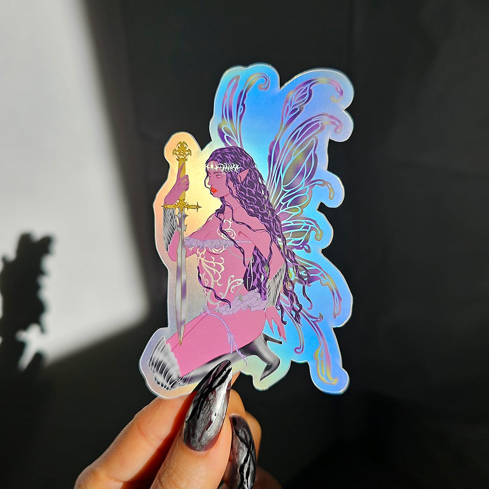 Lilac faerie - Matte Holographic sticker
