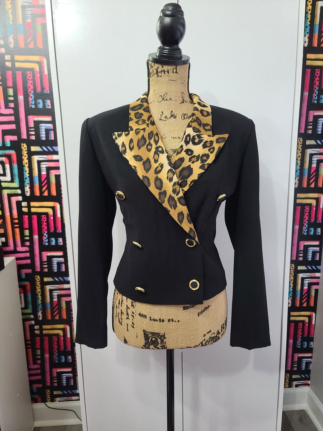 Image of Leopard Print & Black Blazer 