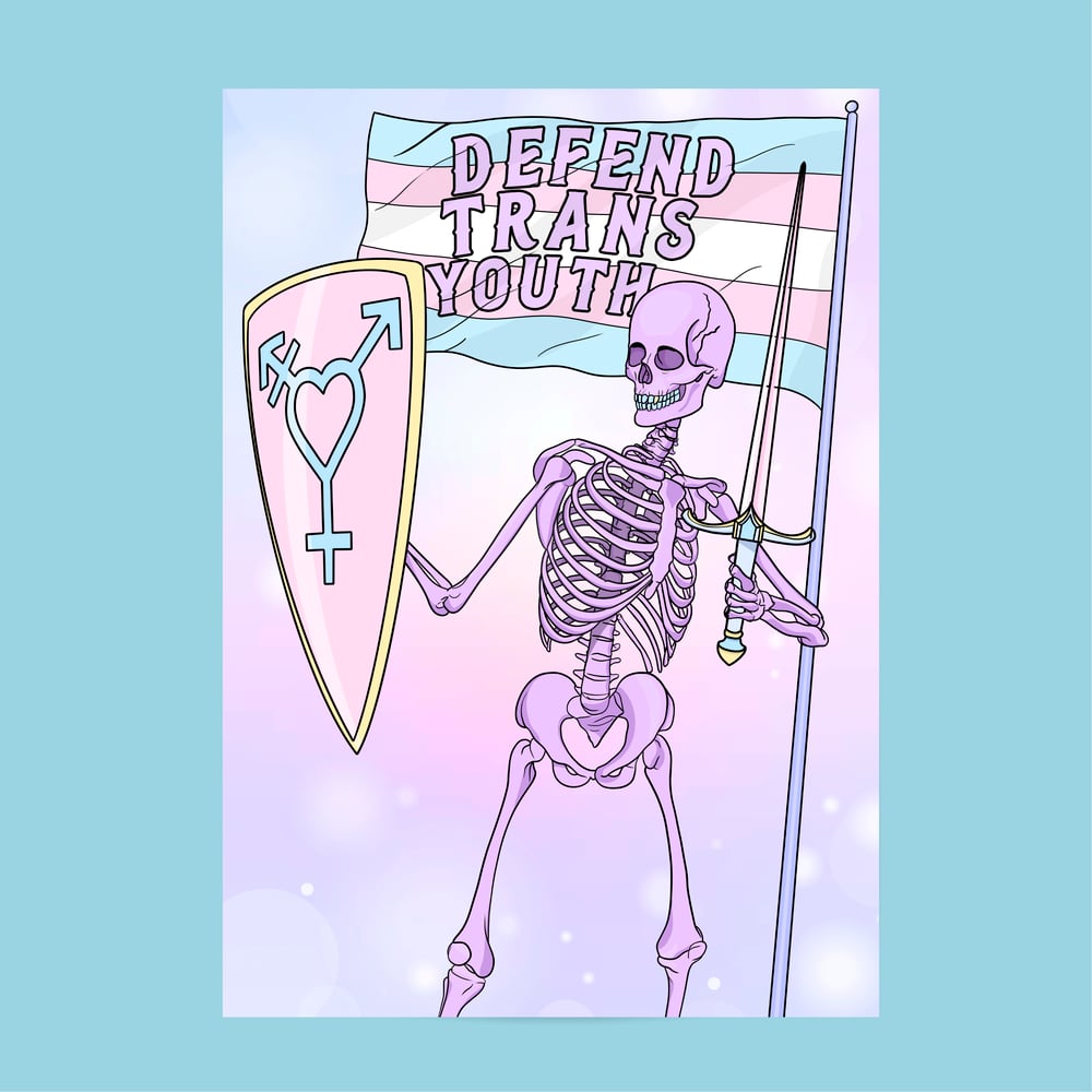 Image of (Large) Defend Trans Youth Art Print