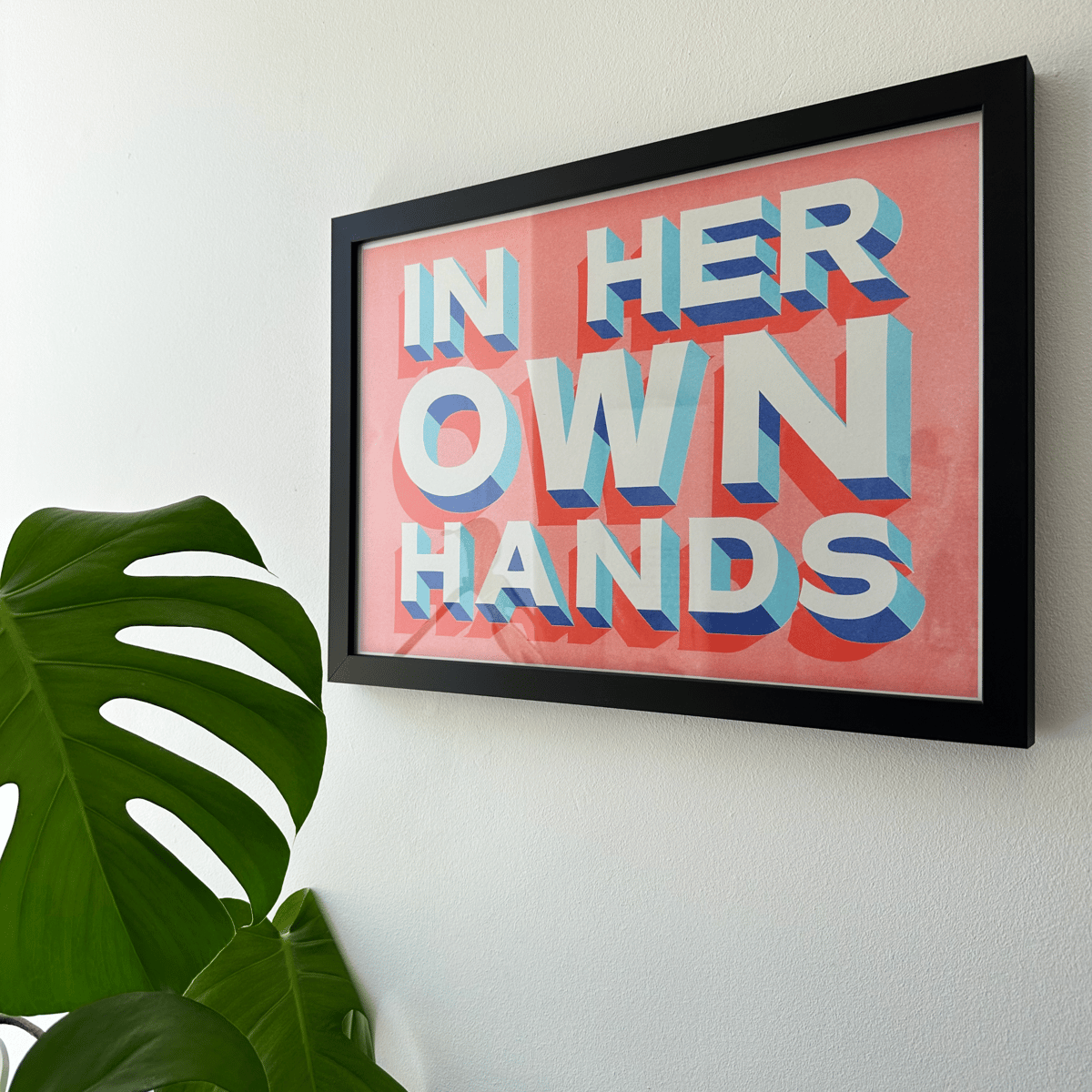 Image of 'In Her Own Hands' Risograph Print by Rachel E Millar