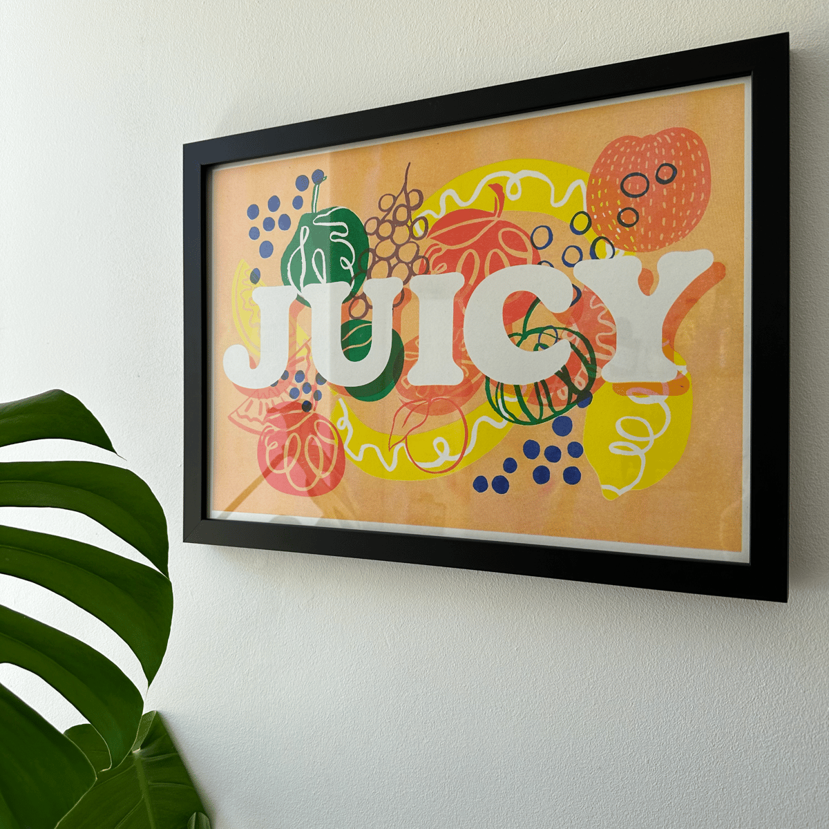 Image of 'JUICY' Risograph Print by Rachel E Millar x Lou Rowland