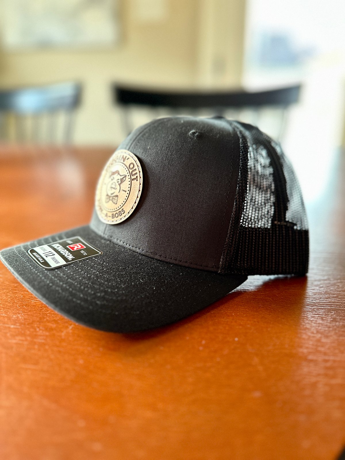 BLACK HAT W/ MESH 112 | Piggin' Out Pork-a-Bobs