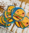 Hamburger - glitter sticker