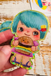 Cheeseburger cutie - glitter sticker