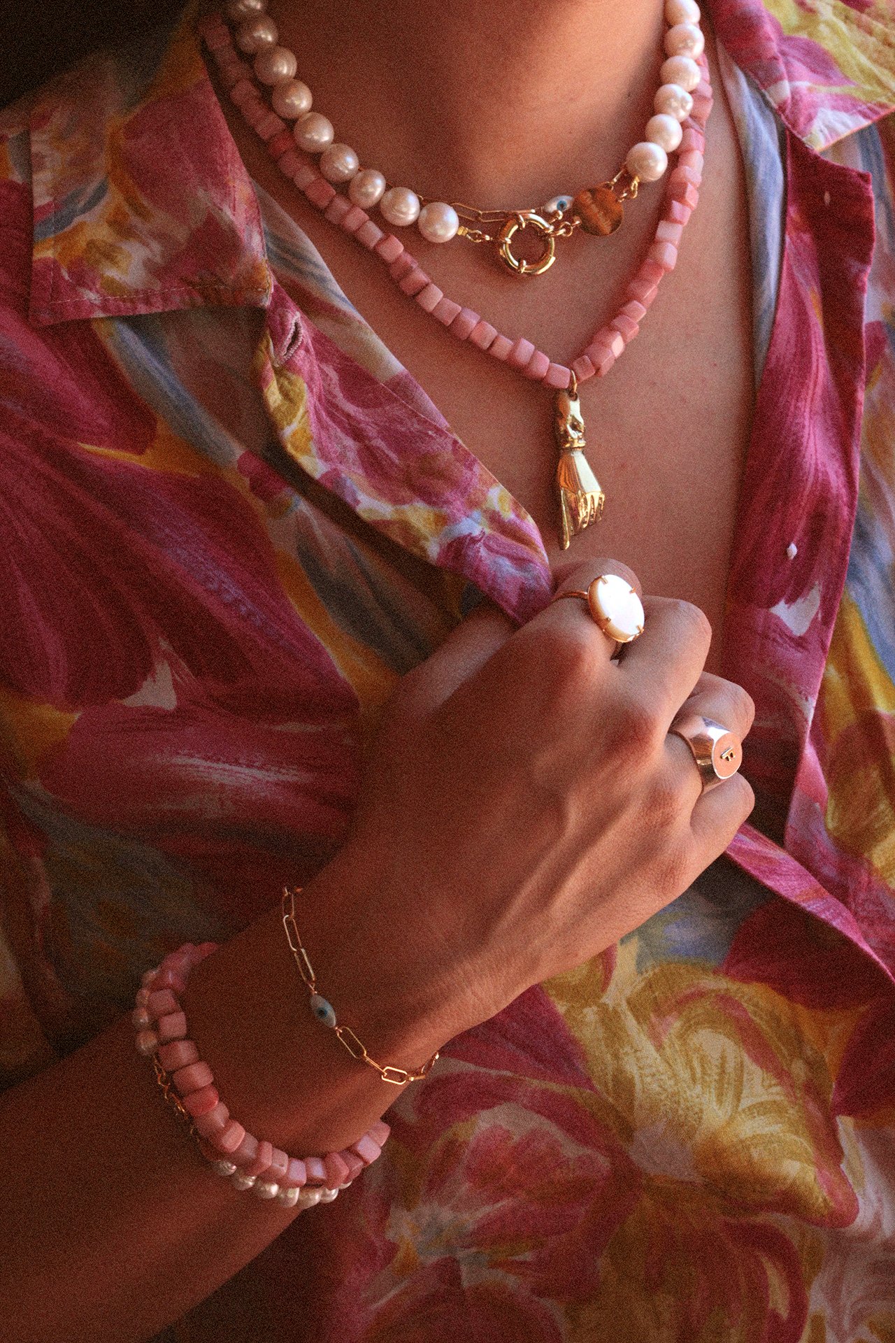 Image of Bracelet nacre rose